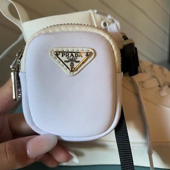 Prada White High Top Shoes w/ Bag - Picture 4 of 7